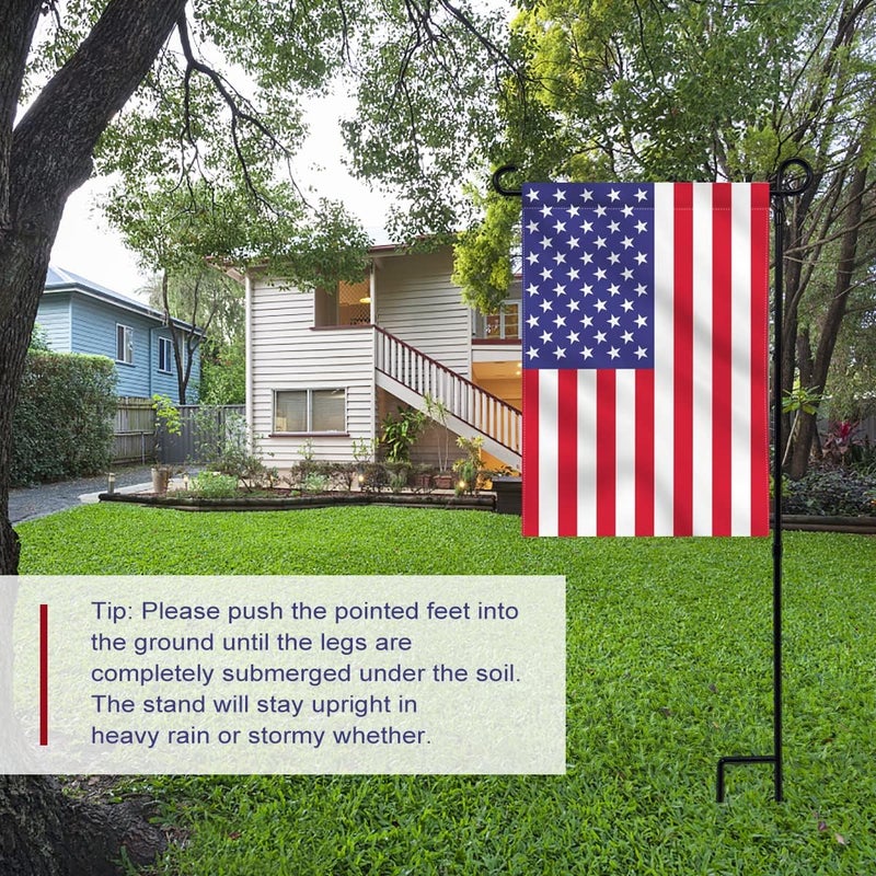 ESTTOP 2PC Garden Flag Holder Stand, Premium Yard Flag Holder Weather-Proof Metal Powder-Coated Flagpole with Clip and Stopper for Easter Garden Flag, Spring Garden Flag, Outdoor Garden Decor - Image 3